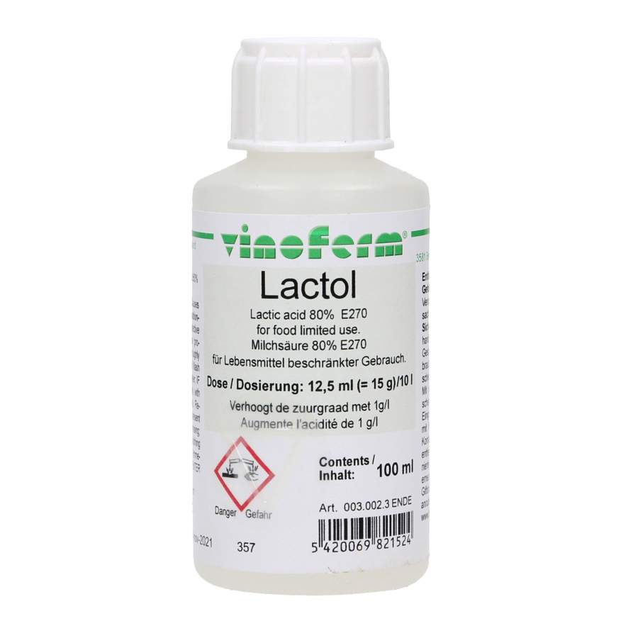 Vinoferm-maitohappoliuos-80% 100 millilitran vinoferm lactol maitohappoliuos pullo
