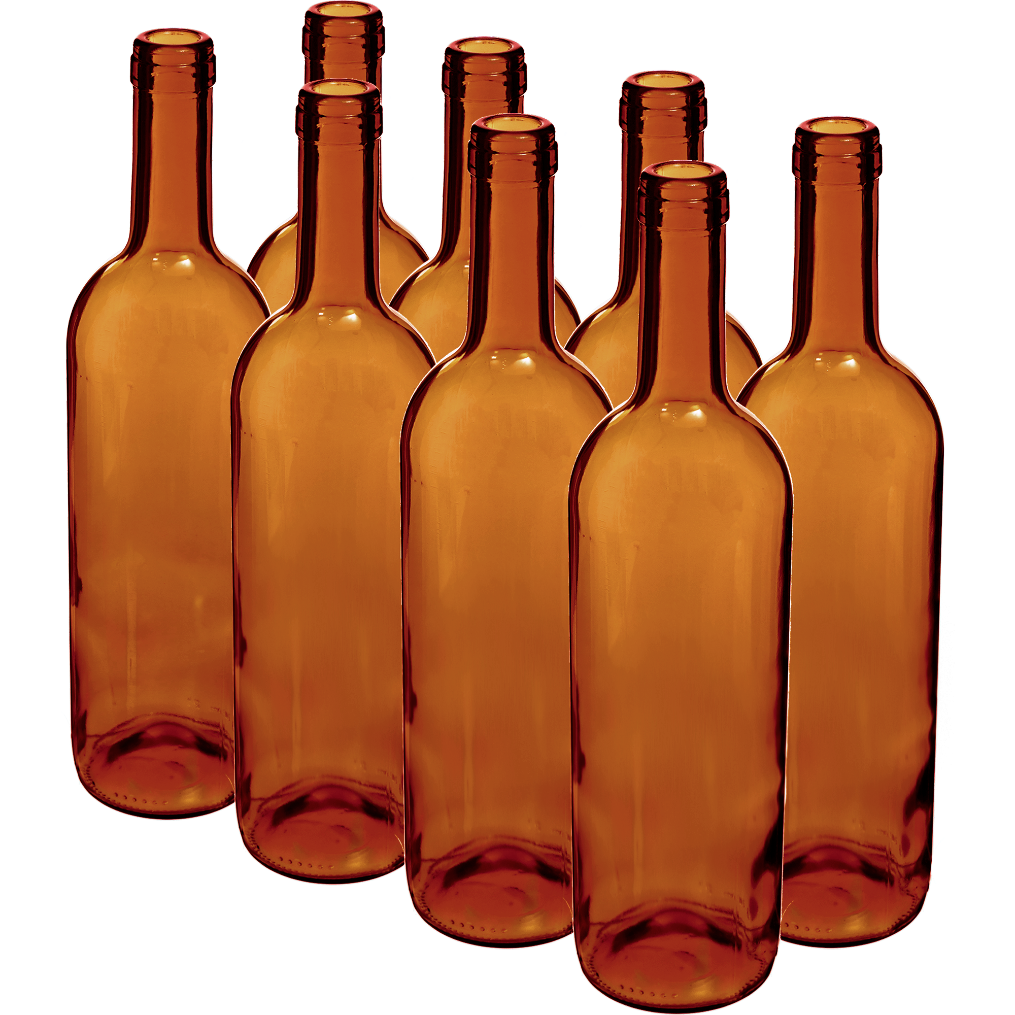ruskeat viinipullot 0.75 l - 8 kpl